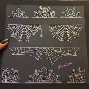 Spider Web Foil Sheet, Foiled Images for Resin Inclusion and Crafting