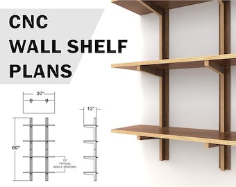 CNC plywood wall shelf plans - build plans - vector files - x-carve -  shaper origin - goliath - onefinity