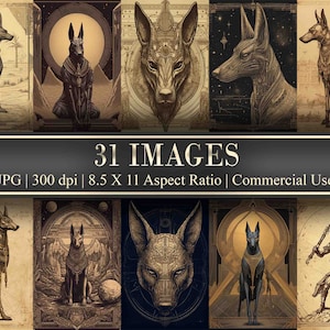 Anubis ägyptischer Gott Printable Schakal Priester Anubis Gott Ephemera Vintage Anubis Gott des Todes Kunst digitaler Download Wüste ägyptischer Schakalgott