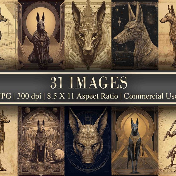 Anubis Egyptian god Printable Jackal priest Anubis god ephemera vintage Anubis god of Death art digital download desert Egyptian Jackal god