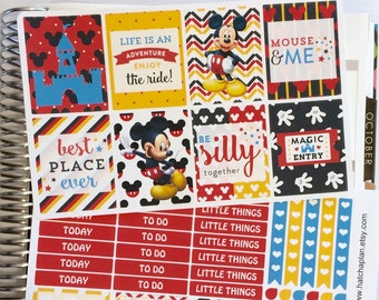 Mickey Mouse Planner Stickers | Fits Erin Condren Life Planner | Fits Happy Planner | Vacation | Weekly Kit | Vertical Layout | ML016