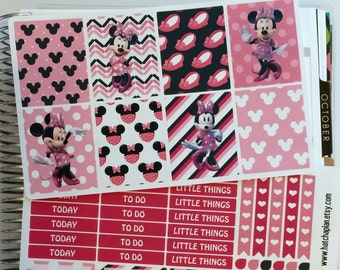 Minnie Mouse Sticker | Passend für Erin Condren Life Planner | Passt glücklich Planner | Wöchentliche Aufkleber Kit | ML017