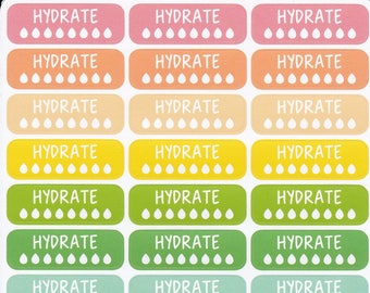 Hydrate Planner Stickers | Habit Tracker | Water Stickers | Stay Hydrated | Use In Erin Condren Life Planner | Use In Happy Planner | RB041