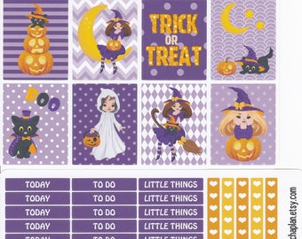 Halloween Planner Stickers | Trick Or Treat | Witches | Fits Erin Condren Life Planner | Fits Happy Planner | Weekly Sticker Kit | ML033