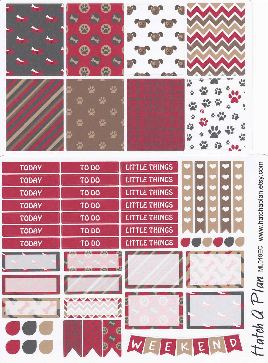 Dog Planner Stickers Puppy Planner Stickers Fits Erin Condren Life