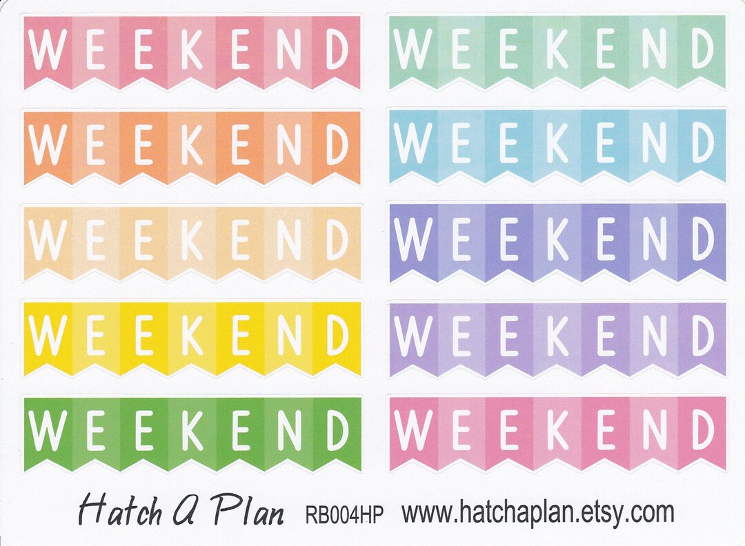 Weekend Banner Planner Stickers Fits Erin Condren Life Planner Fits ...