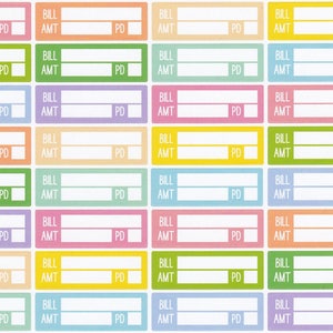 Bill Due Planner Stickers | Fits Erin Condren Life Planner | Fits Happy Planner | Pay Bill Stickers | Bill Planner Stickers | RB005