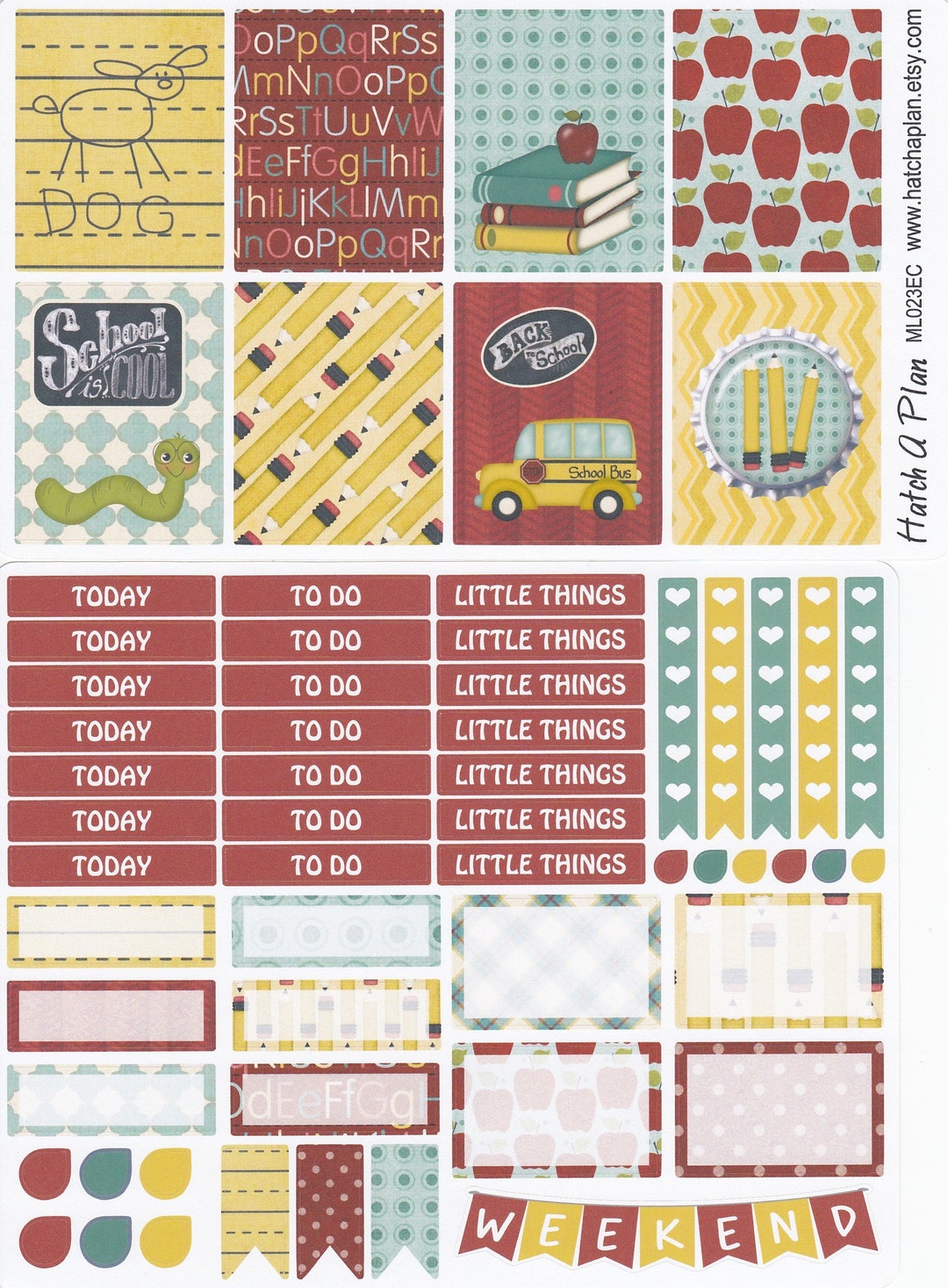 Back to School Planner Stickers | Fits Erin Condren Life Planner ...