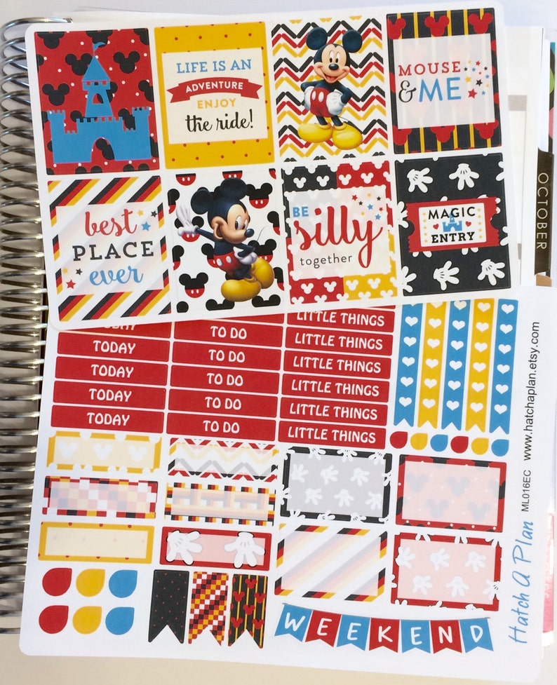 Mickey Mouse Planner Stickers | Fits Erin Condren Life Planner | Fits ...