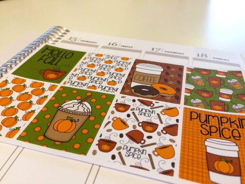 Pumpkin Spice Planner Stickers Pumpkin Spice Everything Fits Erin Condren Life Planner Fits Happy Planner Weekly Sticker Kit ML030 image 4