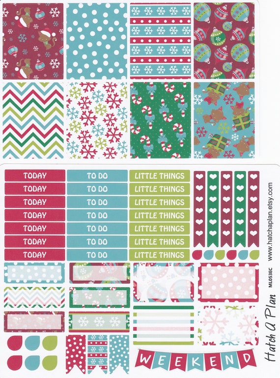 Christmas Planner Stickers | Cat Planner Stickers | Fits Erin Condren Life Planner | Fits Happy Planner | Winter Planner Stickers