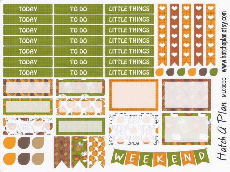 Pumpkin Spice Planner Stickers Pumpkin Spice Everything Fits Erin Condren Life Planner Fits Happy Planner Weekly Sticker Kit ML030 image 3