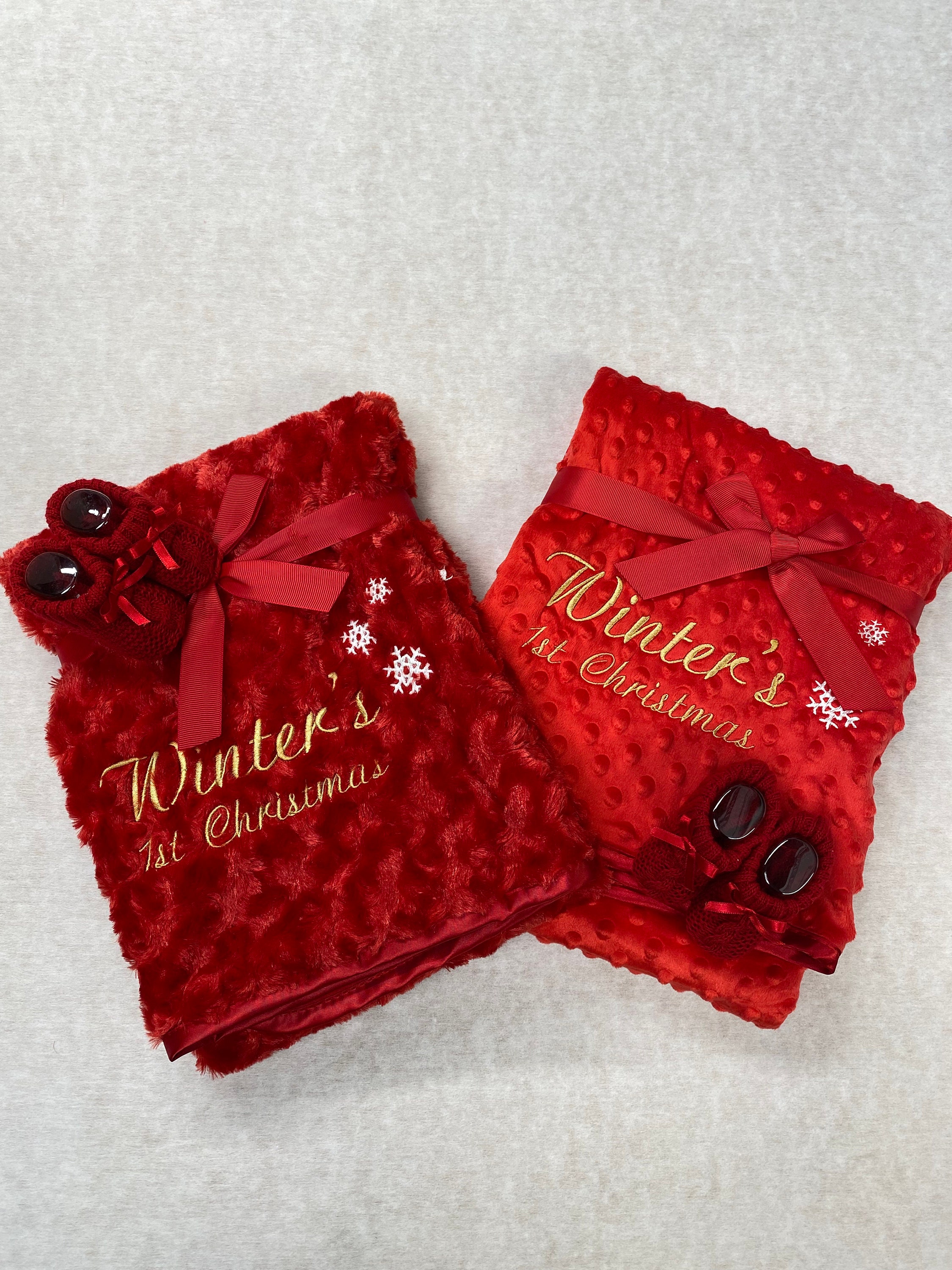 Personalised Christmas Baby Blanket Embroidered Super Soft Etsy UK