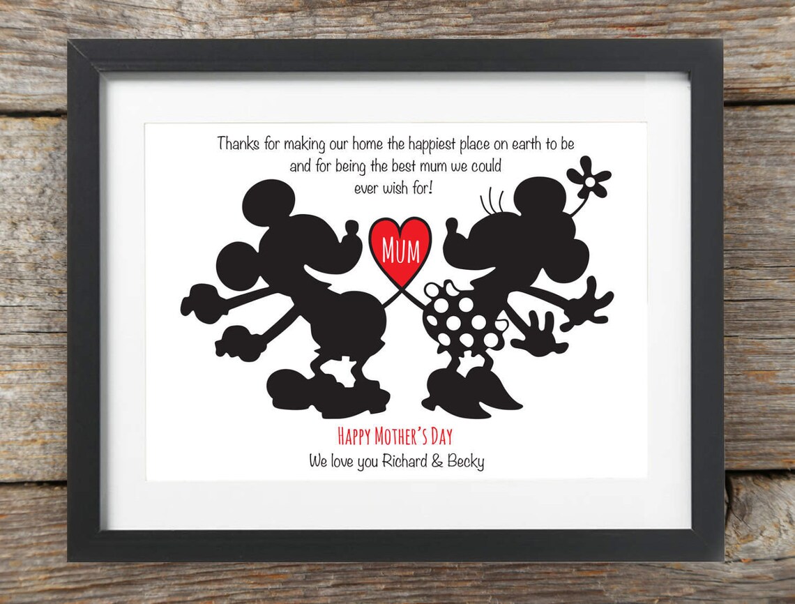 Personalised Happy Mothers Day Disney Mickey & Minnie Mouse Etsy