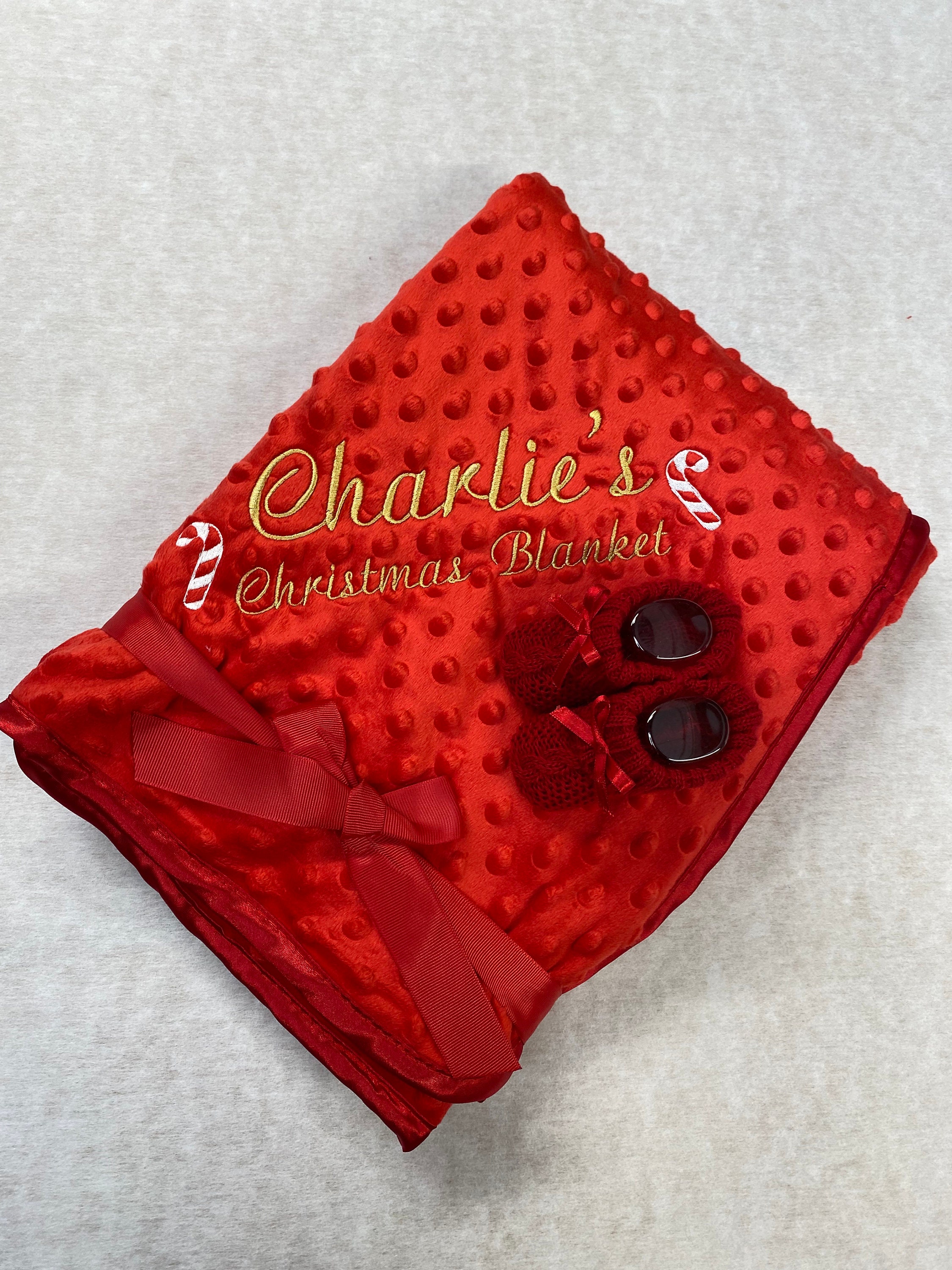 Personalised Christmas Baby Blanket Embroidered Super Soft Etsy