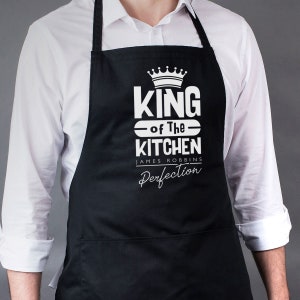 Mens Personalised Apron BBQ Your Name Printed Fathers Day Gift Present Funny