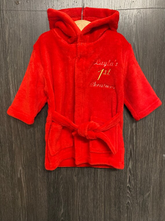 Personalised Embroidered Baby Robe Dressing Gown Towel First Etsy