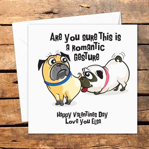 Personalised Happy Valentines Day Card Romantic Gesture Dog Etsy