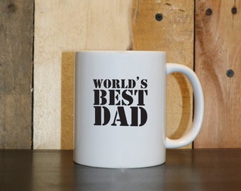 Personalised World's Best Dad Mug Cup Ceramic 11oz Birthday Christmas Dad Grandad Step dad Father's Day Best Dad Mug Gift Husband Present