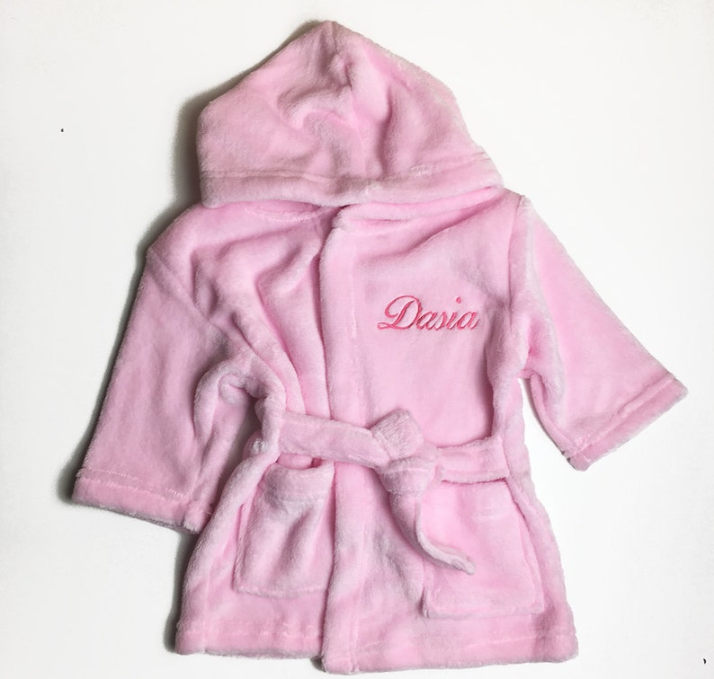Personalised Embroidered Baby Robe Dressing Gown Towel Hat - Etsy