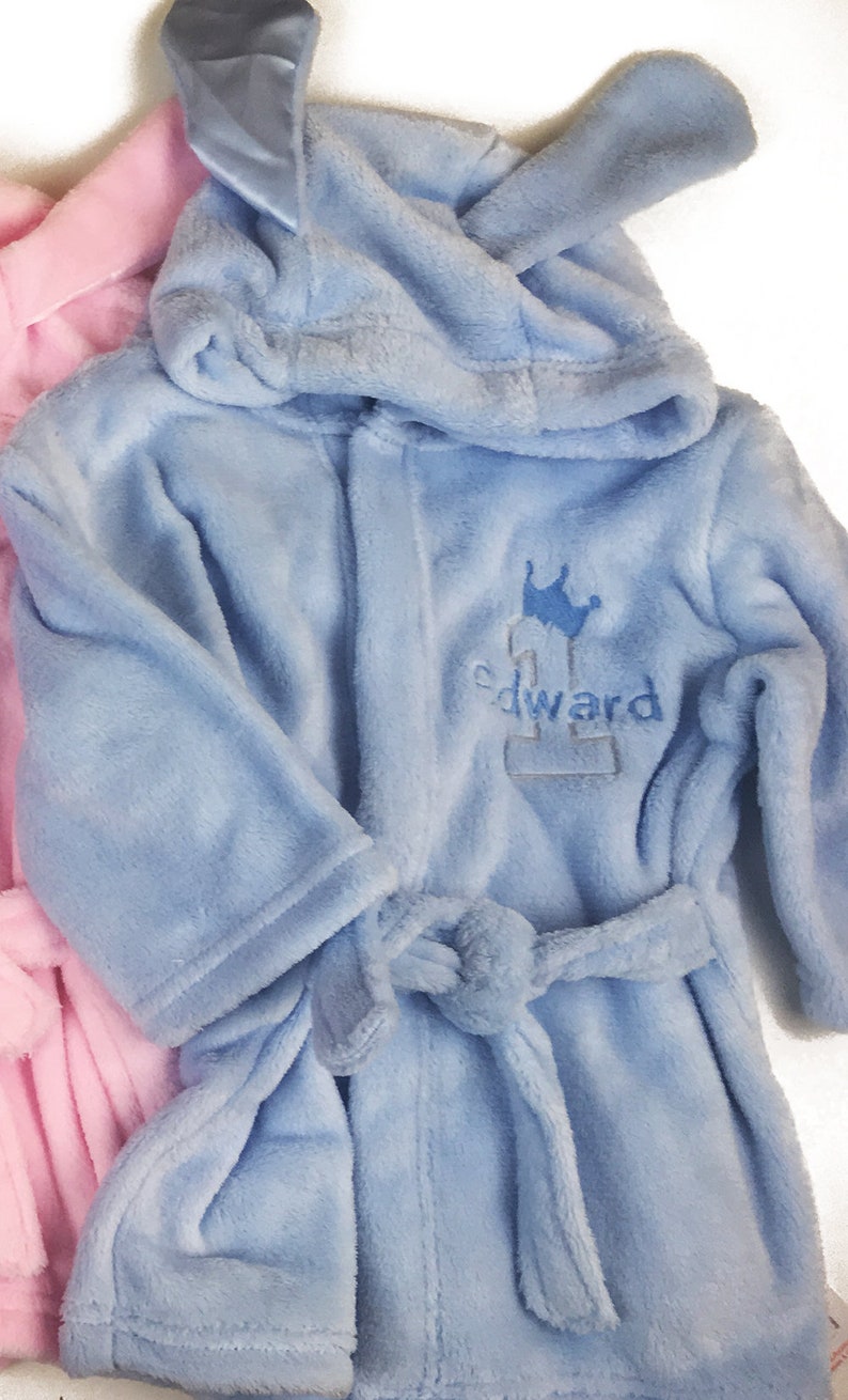 Personalised Embroidered 1st Birthday Baby Dressing Gown Robe. Etsy