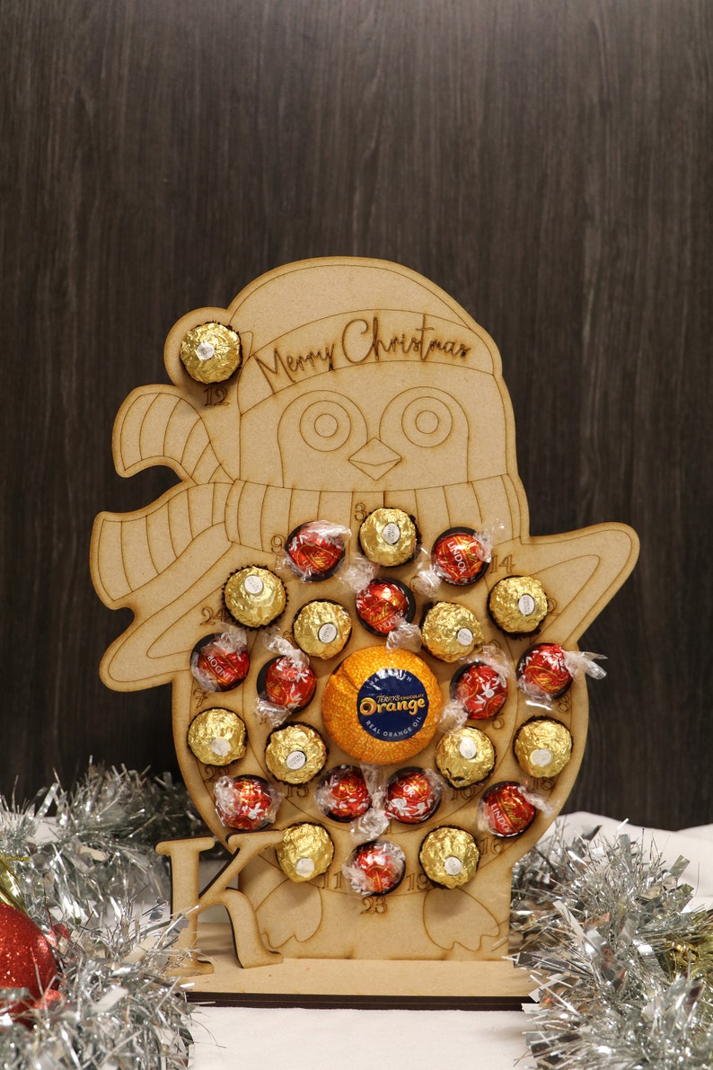 Personalised Advent Calendar Christmas Wooden Xmas Penguin Etsy UK