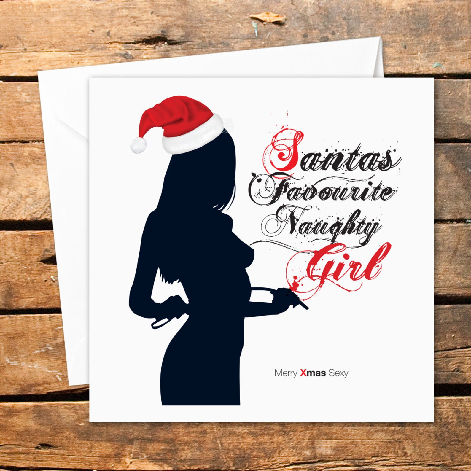 Personalised Santas Favourite Naughty Girl Christmas Greeting Etsy 