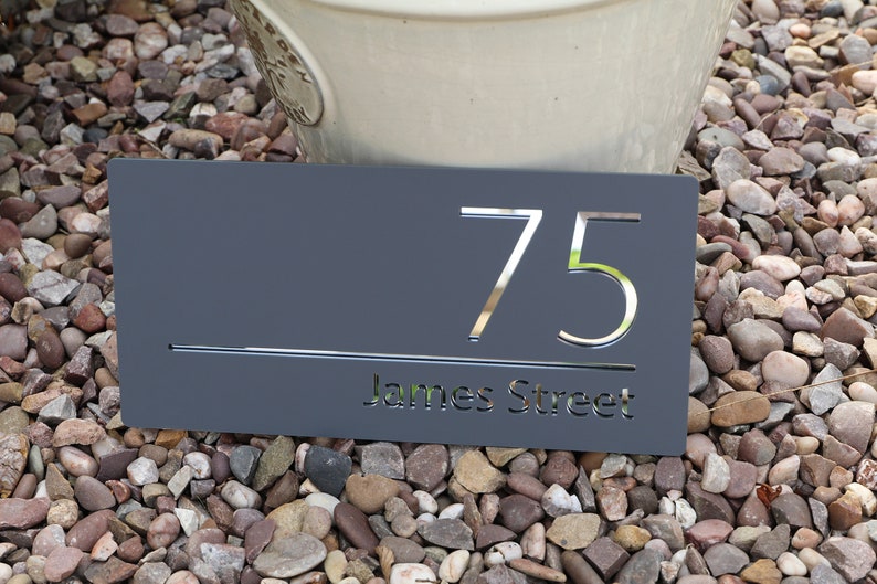 Contemporary House Sign Modern House Number Door Number Sign Etsy UK