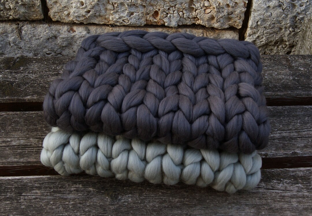 Newborn Wool Blanket, Bump Blanket, Chunky Wool Blanket, Hand Knitted Blanket, Merino Wool