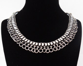 Vintage Oxidized Silver Decorative Necklace
