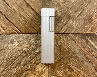 Maruman square lighter, vertical line design, silver plated - Vintage