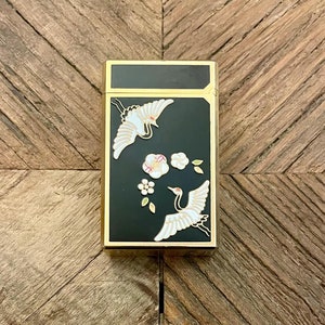 S. T. Dupont lighter - Line 1 - Large model - Gold plated - Japanese lacquer masters’ school Namiki Maki-E - Vintage