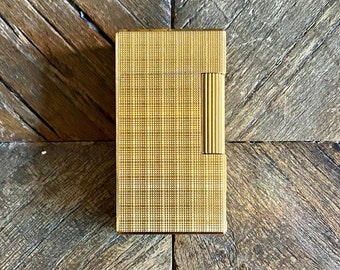Accendino Vinci - Design quadrato - Placcato oro - Vintage