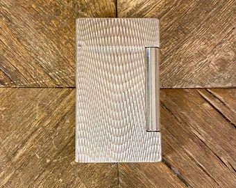 S. T. Dupont lighter - Line D - Small-wave design - Silver-plated - Initials &quot;JL&quot; - Vintage