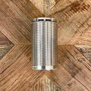 Mechero de mesa Vinci - Diseño cuadrado - Bañado en plata - Vintage