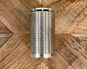 Encendedor de mesa Vinci - Diseño cuadrado - Plateado - Vintage