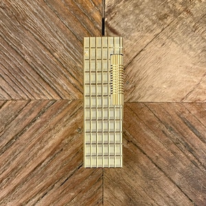 Colibri lighter, rectangle design, gold plated - Vintage