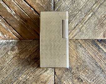 Accendino Flamidor, design a testa di diamante, placcato oro - Vintage