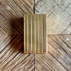 S. T. Dupont lighter - Line 1 - Large model - Horizontal & vertical design - Gold-plated - With its box - Vintage