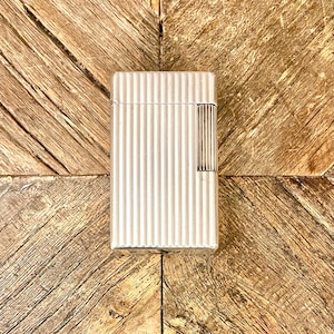 S. T. Dupont lighter - Line 1 - Large model - Vertical line design - Silver-plated - Initials "FC" - Vintage