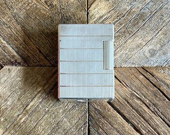 S.T. Dupont Feuerzeug - Linie 1 - Kleines Modell -Horizontales Liniendesign - Gebürstetes Aluminium - Mit originaler Box - Vintage