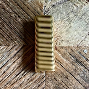 Cartier-aansteker - Ontwerp met horizontale lijnen - Verguld - Vintage