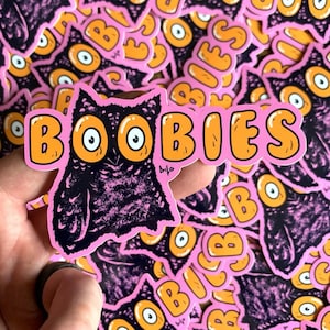 BOOBIES Sticker Collectible Retro Style Funny Decorative Stickers