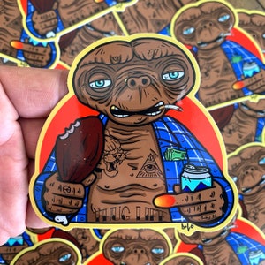 OG ET Adesivo Engraçado Clássico Filme Alien Gangster Grandes Adesivos Tapas Art Colecionáveis