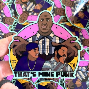 Pegatina de viernes punk de That’s Mine, divertida pegatina de película coleccionable, genial nostalgia, bofetadas, humo de marihuana, buenos momentos