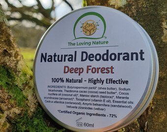 Natural Deodorant For Men - Organic, Vegan - Scent: Deep Forest | Premium Ingredients | Highly Effective | PLASTIC FREE