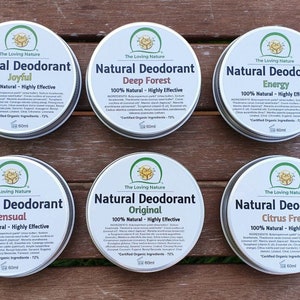 100% Natural Deodorant, Vegan, Made with Organic Ingredients | Effective Deodorant That Works - No Aluminium, Parabens - Plastic Free