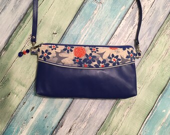 Vinyl and Floral Canvas Loule Crossbody Bag