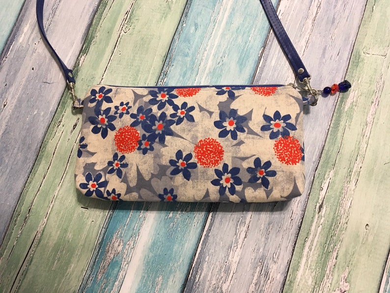 Vinyl and Floral Canvas Loule Crossbody Bag