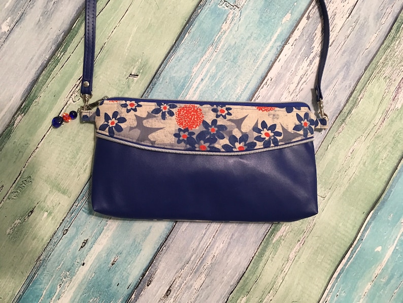 Vinyl and Floral Canvas Loule Crossbody Bag